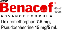  Benacof  Cough Syrup (Dextromethorphan + Pseudoephedrine)