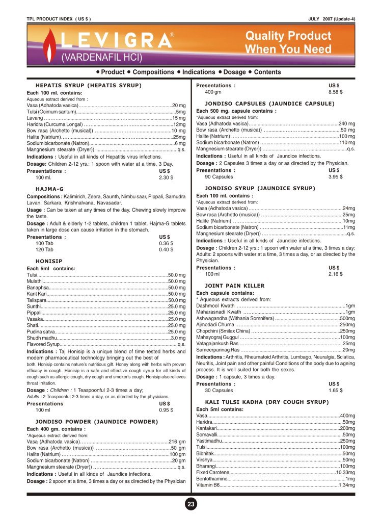 Taj Product Brochure Page 4